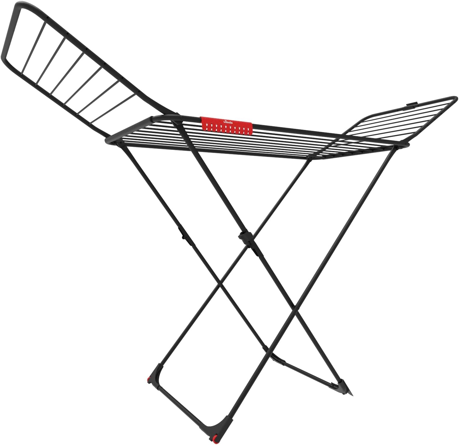 Vileda Extra Ultimate Wäscheständer, Black Edition, XXL-Leinen für weniger Falten, Trockenlänge: 20 m, Kleinteilehalter